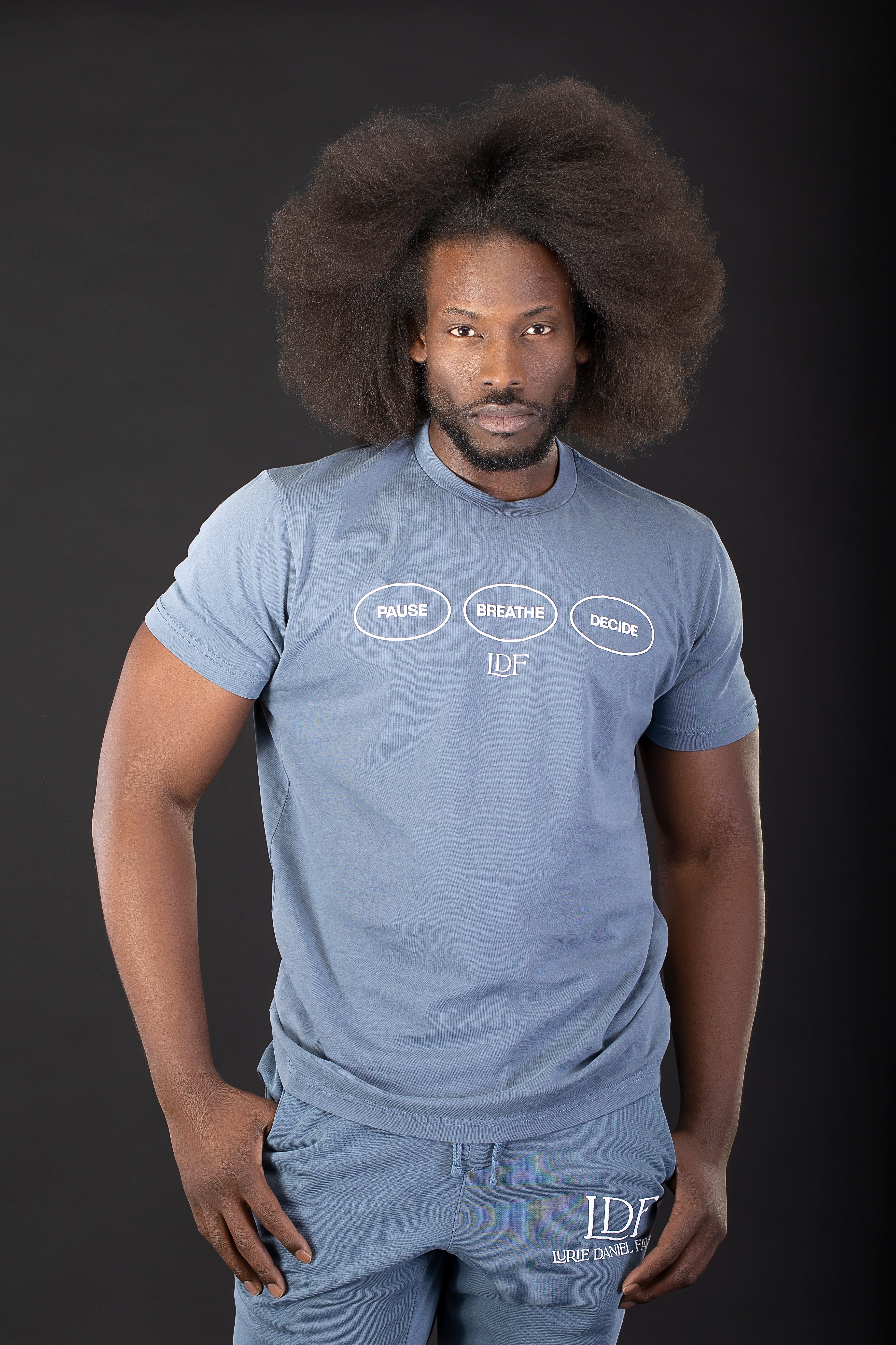 Unisex Vintage Blue Short Sleeve Tee – Pause. Breathe. Decide