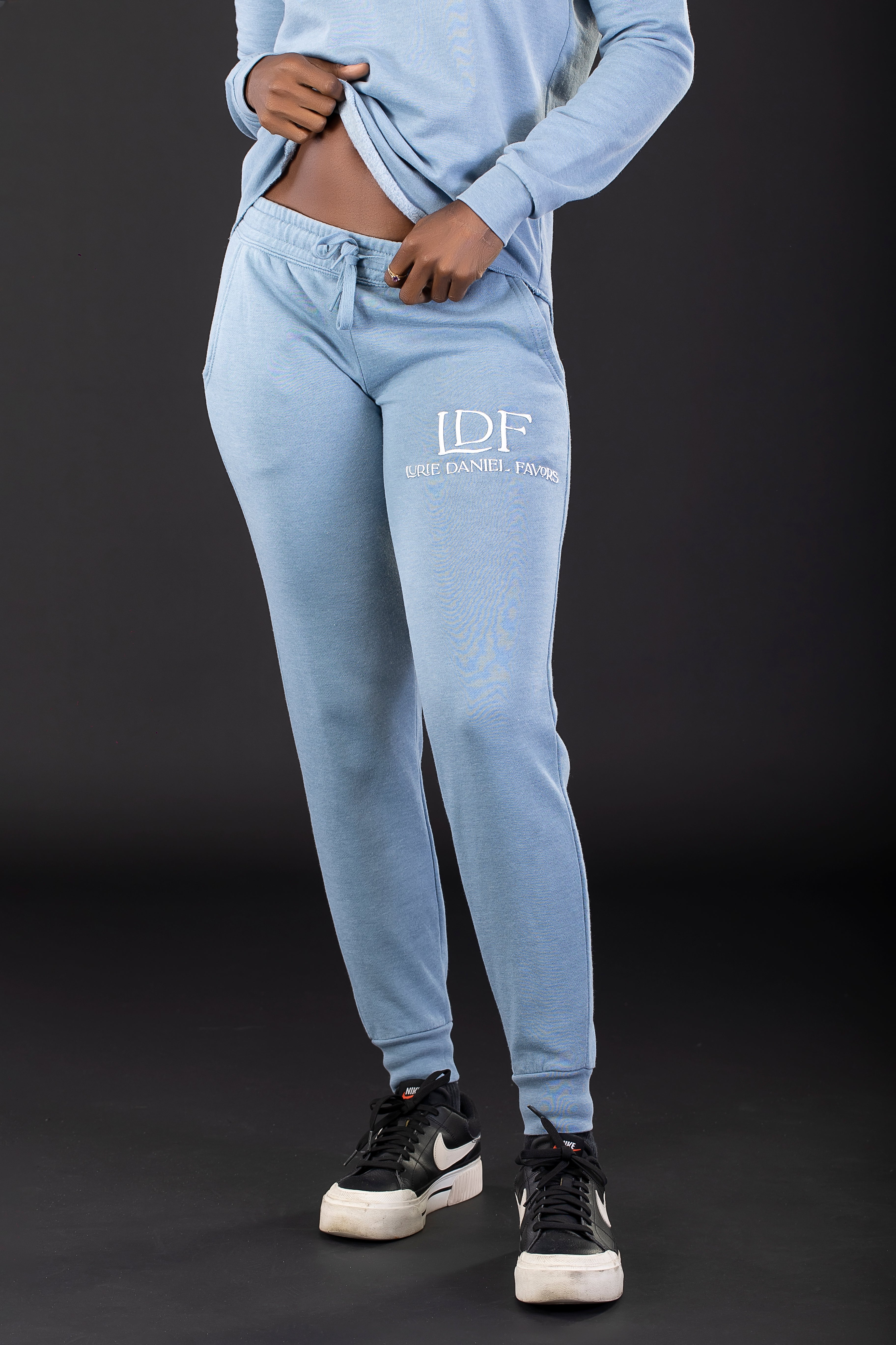 Women’s Blue Pigment-Dyed Jogger – Pause. Breathe. Decide.