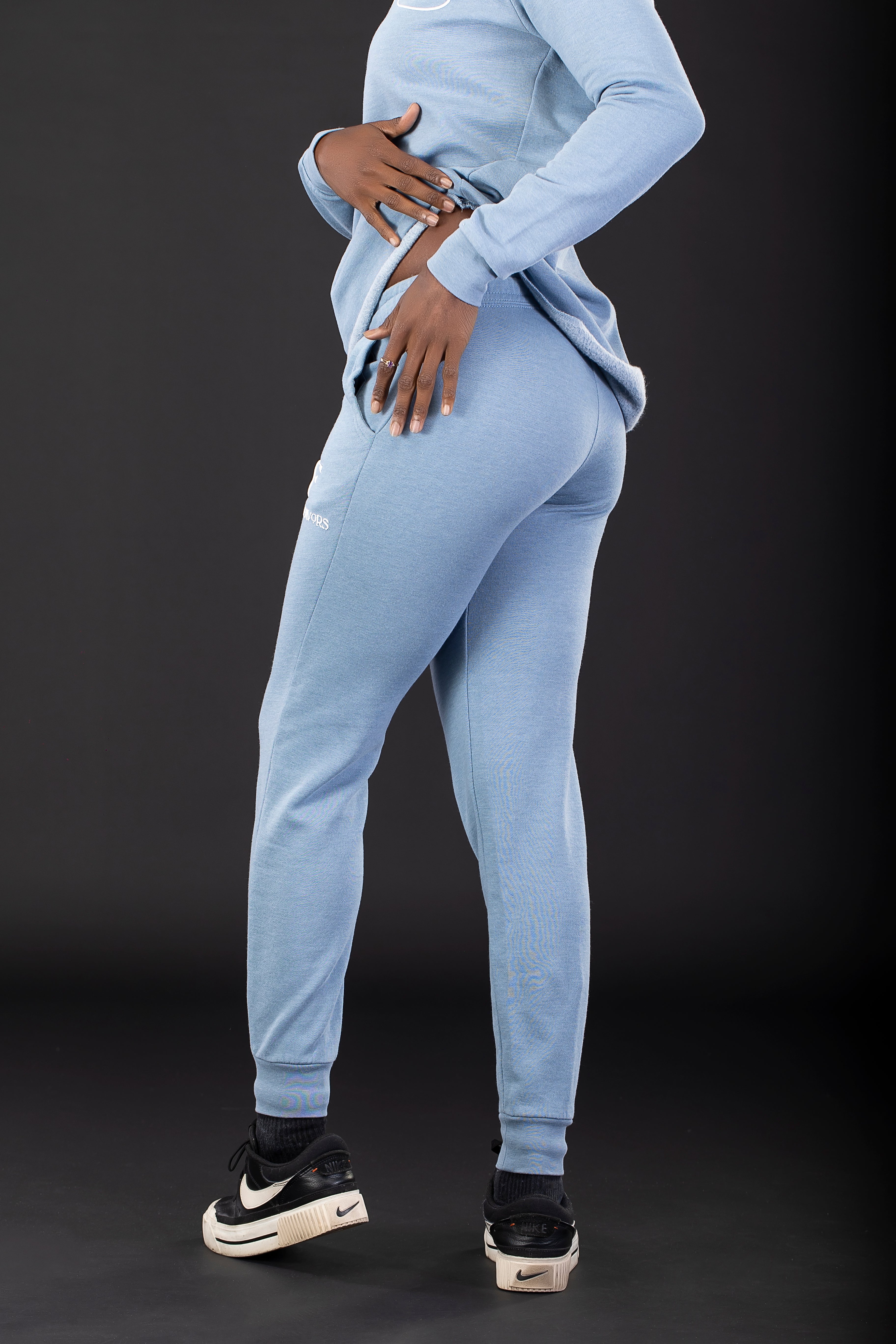 Women’s Blue Pigment-Dyed Jogger – Pause. Breathe. Decide.
