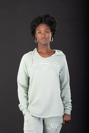 Women’s Sage Pigment-Dyed Hoodie – Pause. Breathe. Decide.