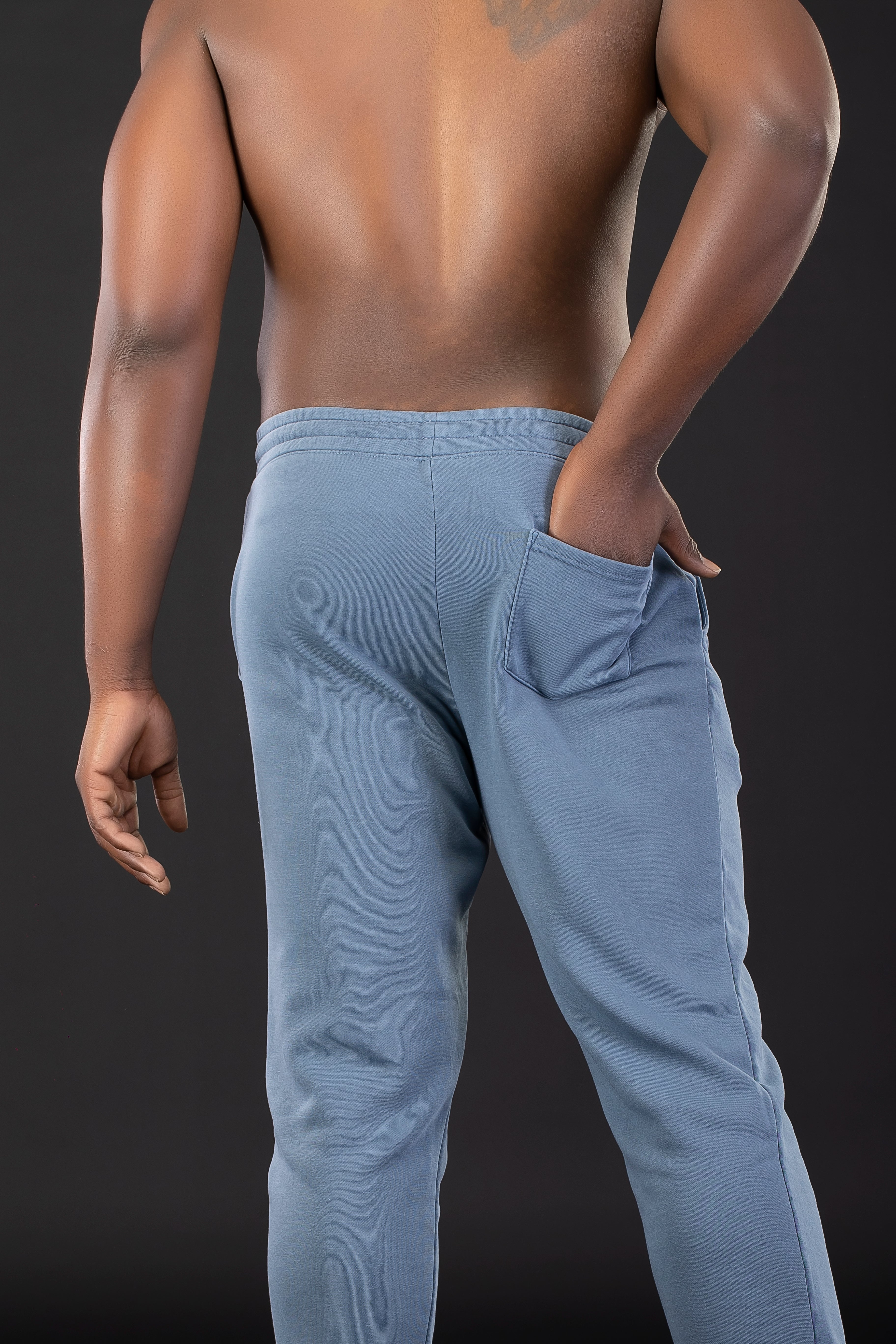 Unisex Blue Pigment-Dyed Jogger – Pause. Breathe. Decide.