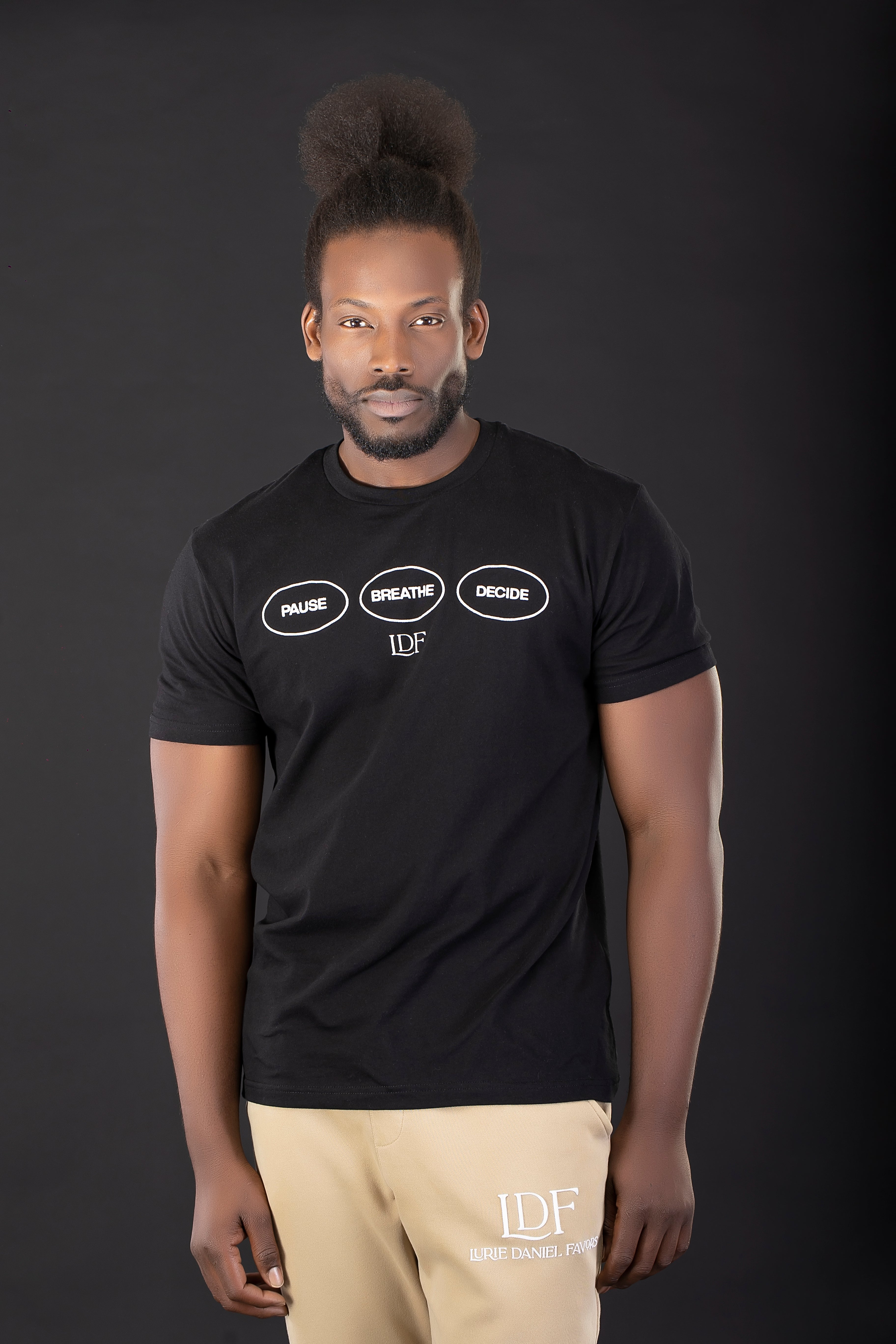 Unisex Black Short Sleeve Tee – Pause. Breathe. Decide.