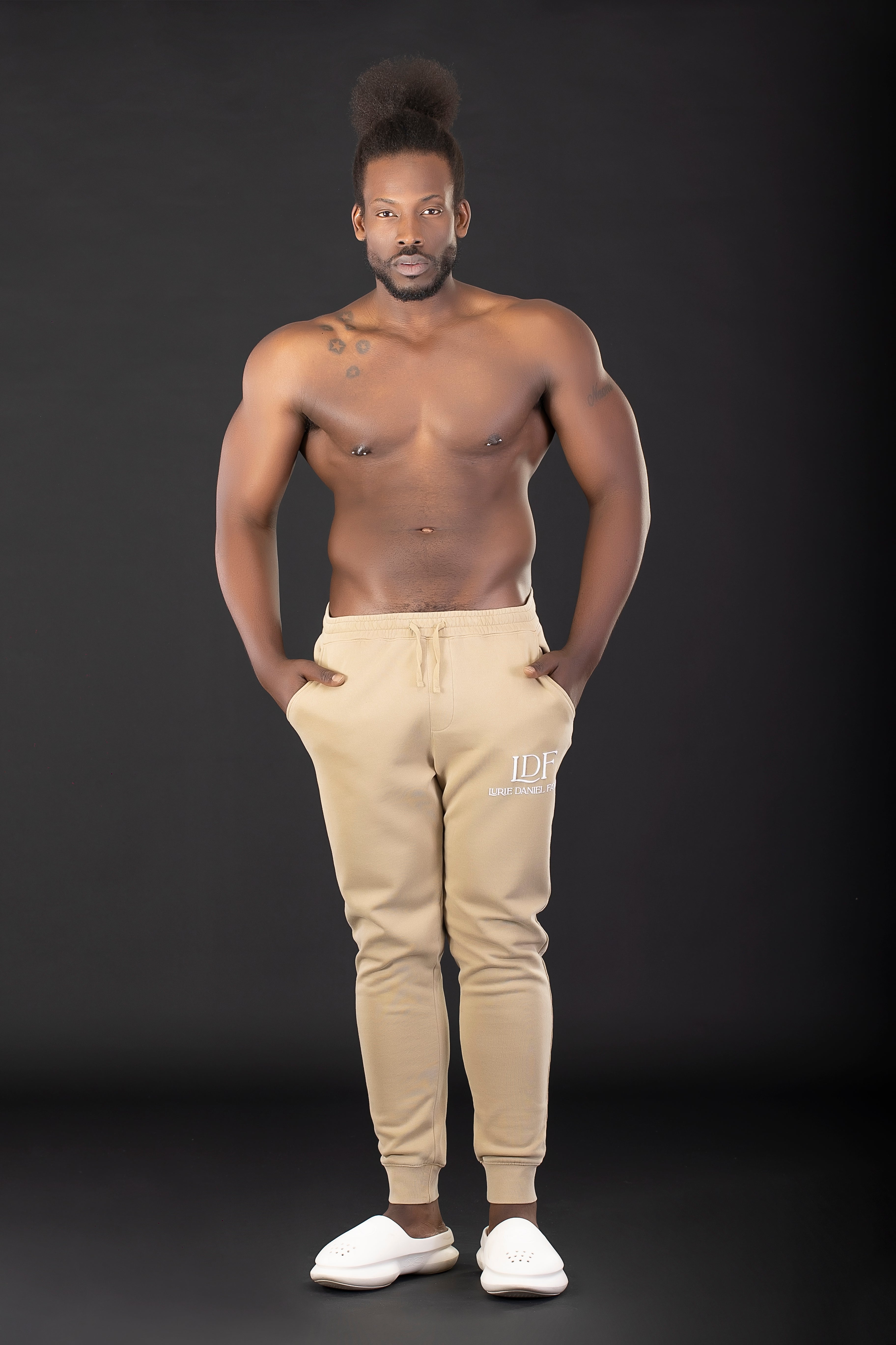 Unisex Sand Pigment-Dyed Jogger – Pause. Breathe. Decide.