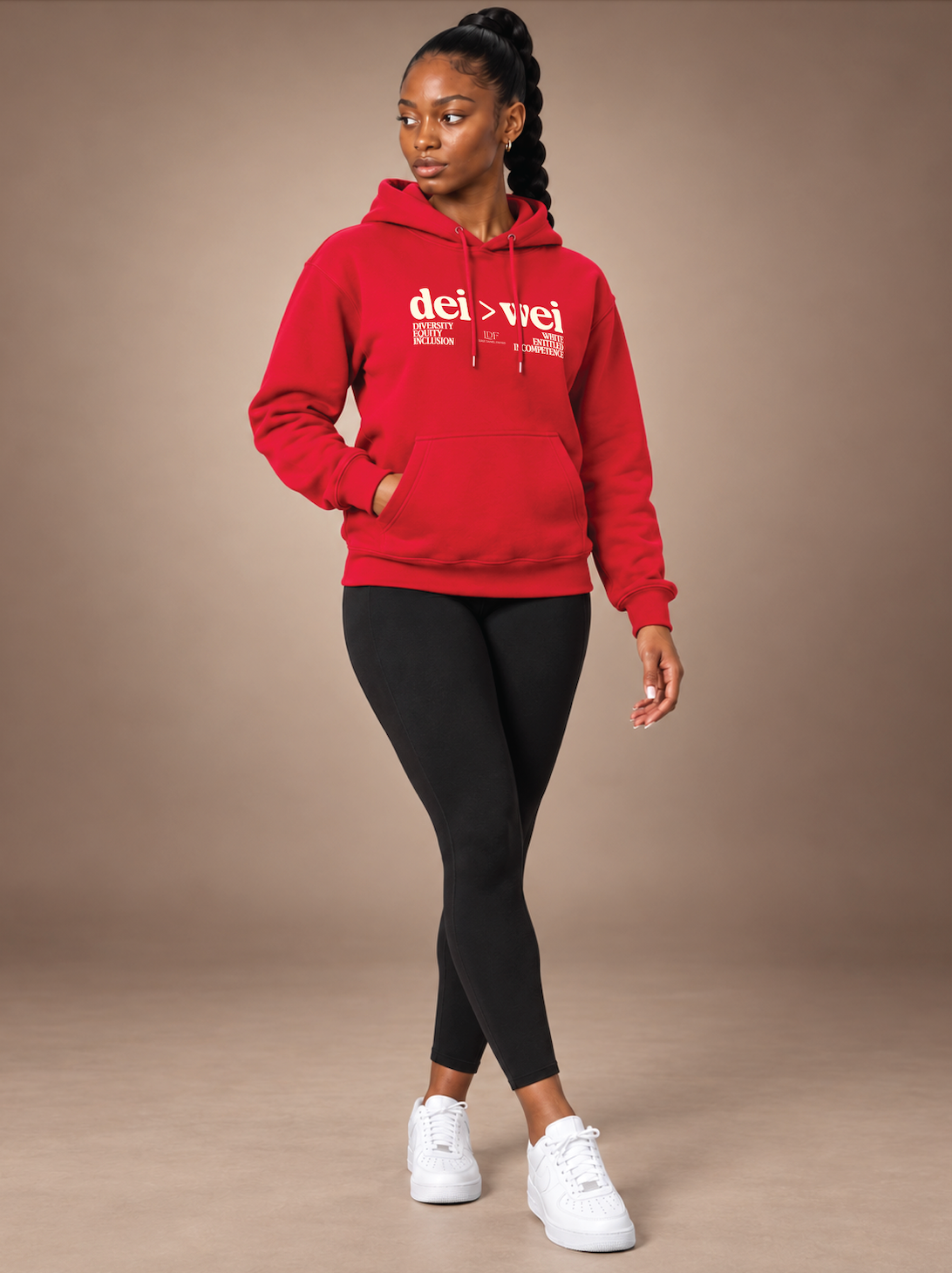 DEI > WEI Unisex Red Hoodie | Lurie Daniel Favors