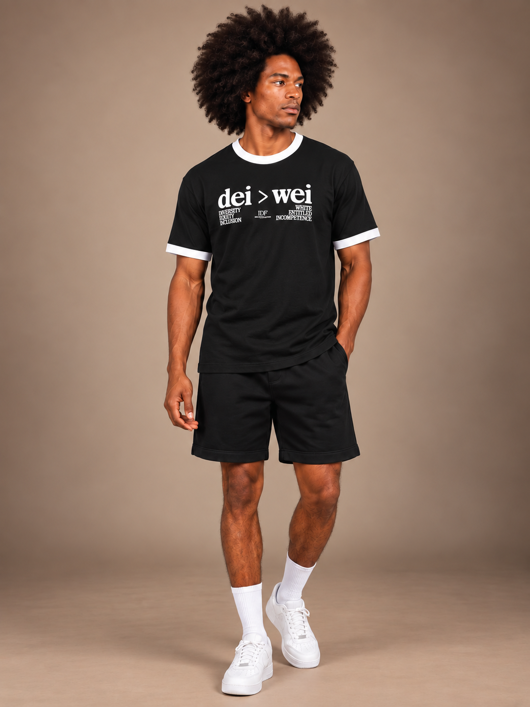 DEI > WEI Unisex Black Ringer Tee | Lurie Daniel Favors