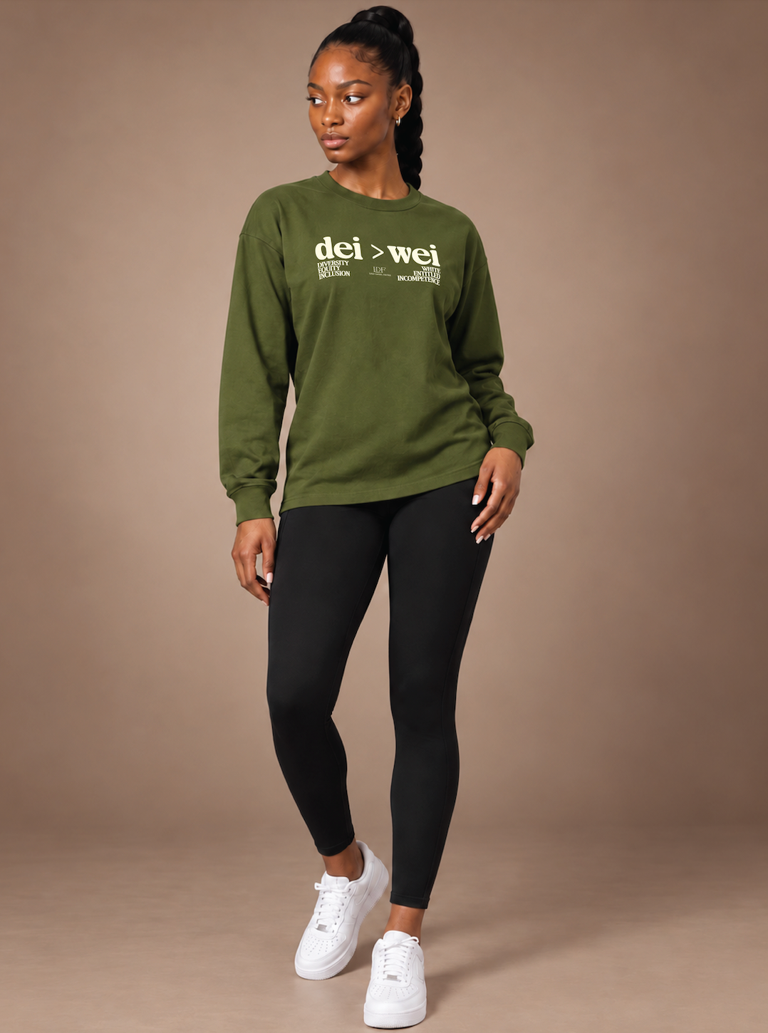 DEI > WEI Unisex Long Sleeve Army Green Tee | Lurie Daniel Favors
