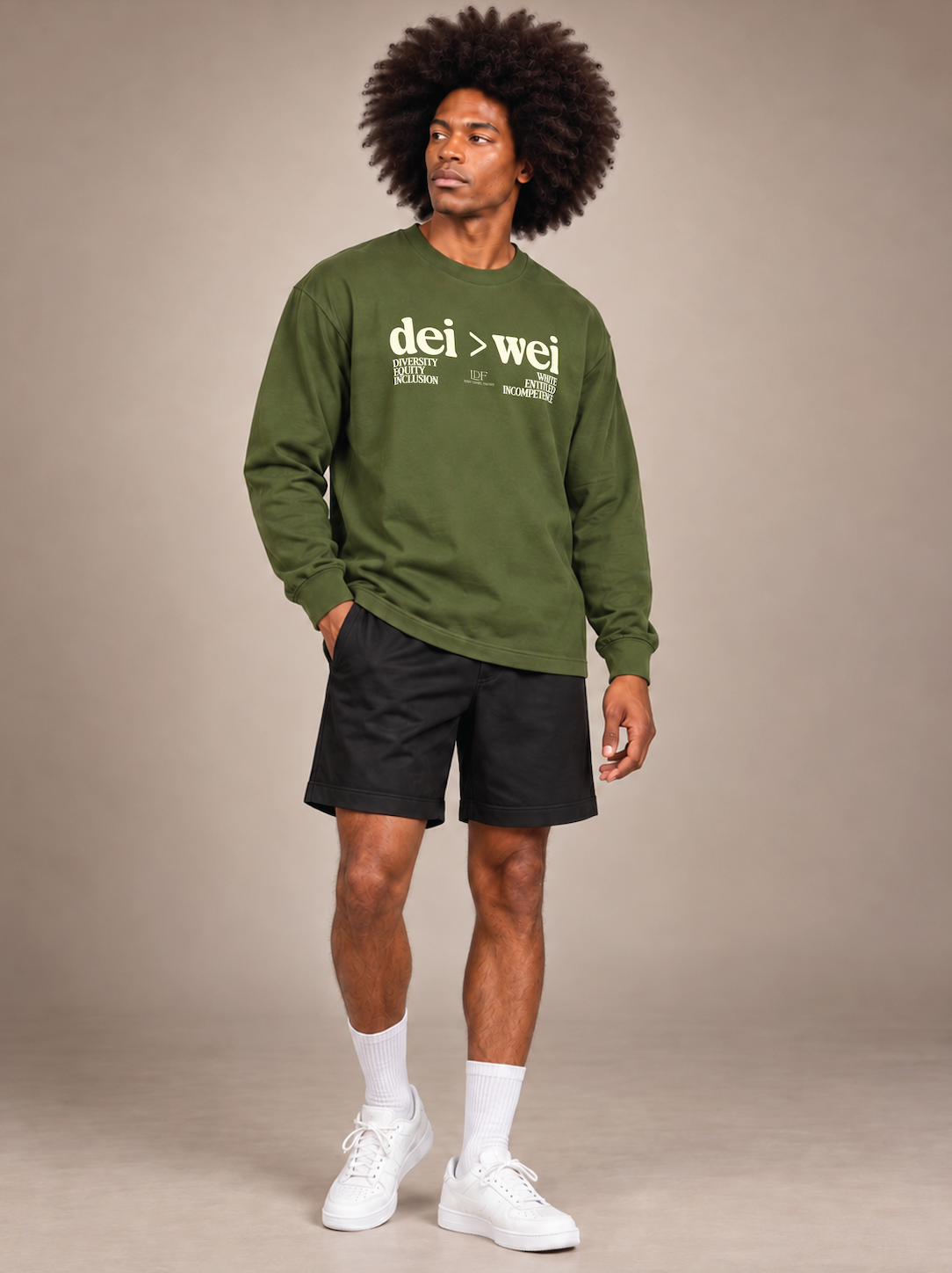 DEI > WEI Unisex Long Sleeve Army Green Tee | Lurie Daniel Favors