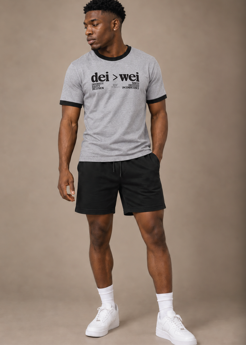 DEI > WEI Unisex Gray Ringer Tee | Lurie Daniel Favors