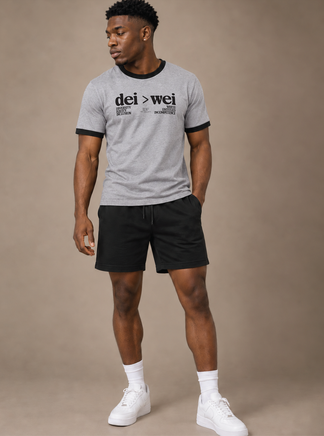 DEI > WEI Unisex Gray Ringer Tee | Lurie Daniel Favors