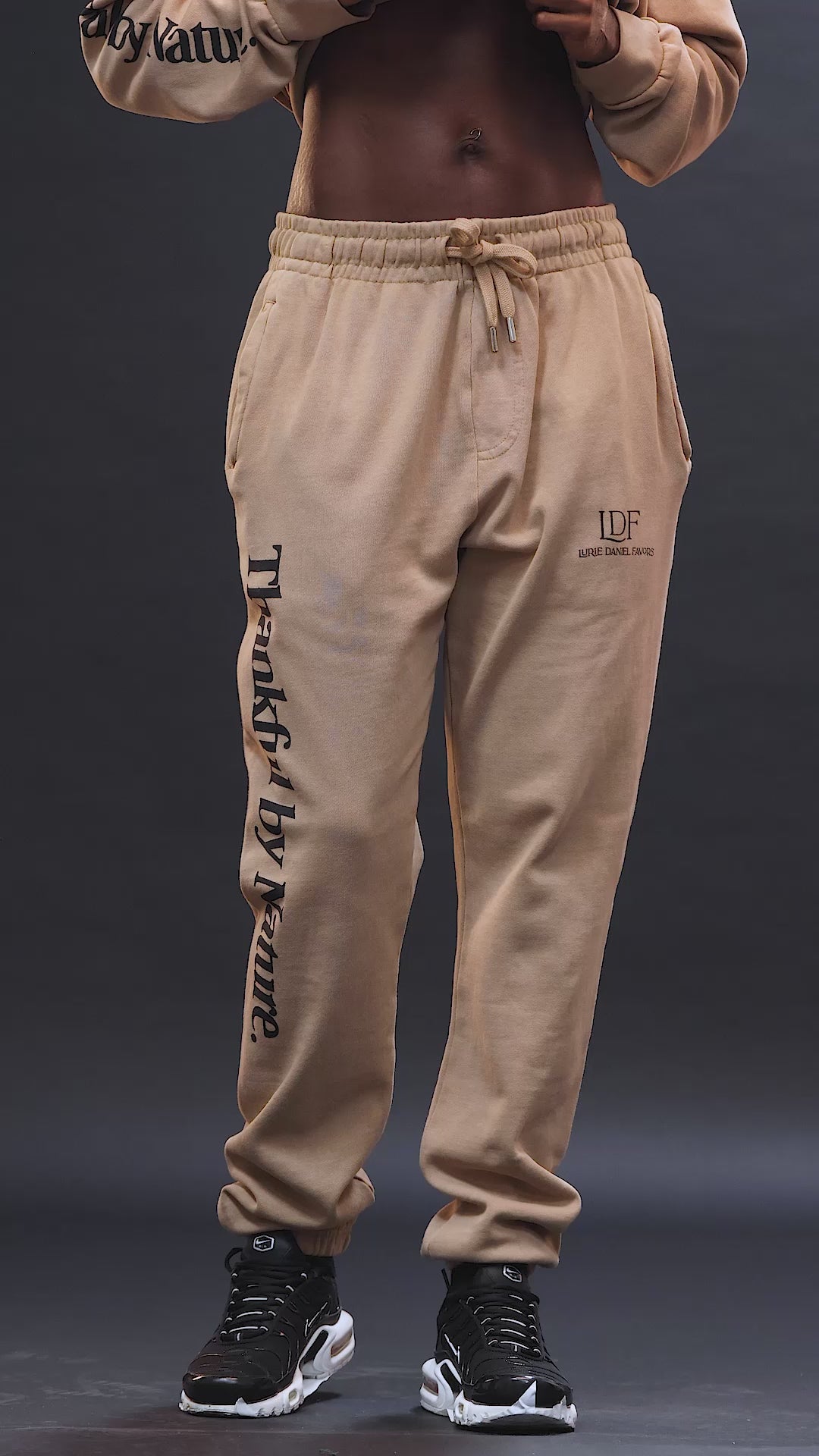 Load video: TBN Brown Vintage Wash Joggers