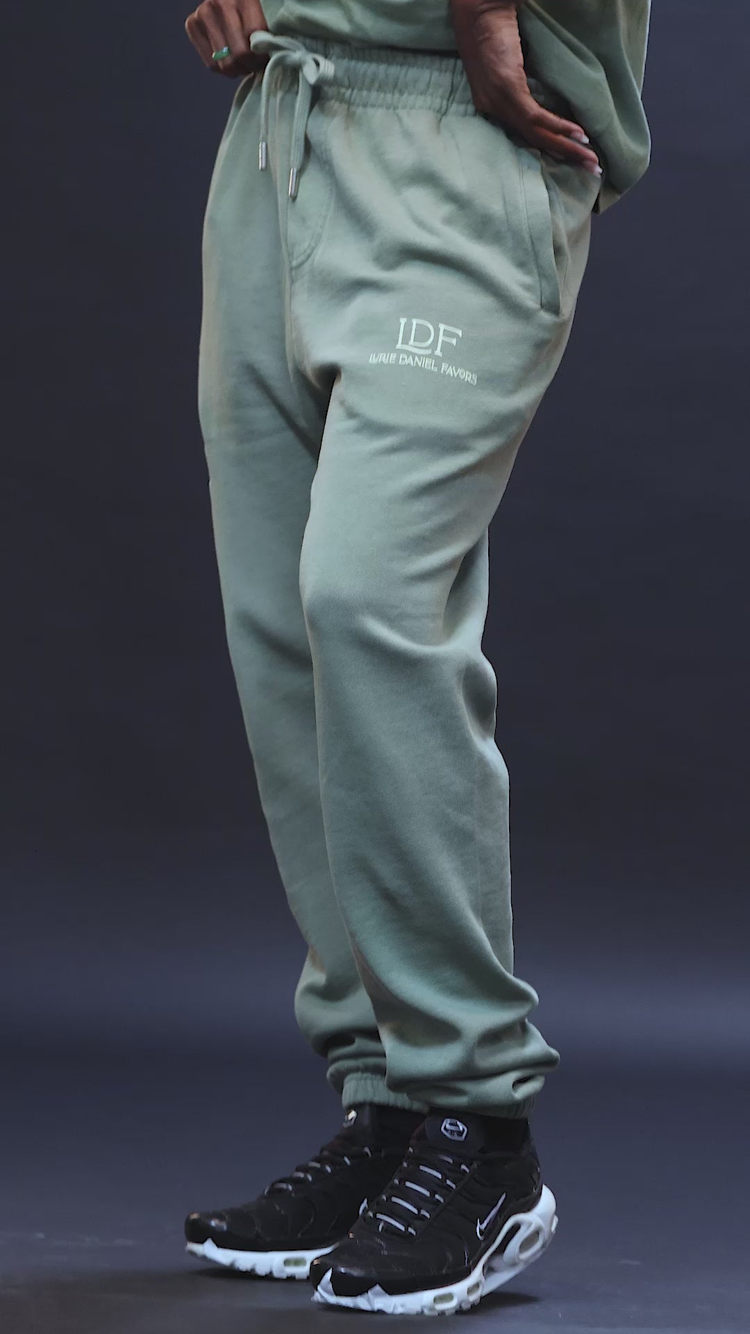 Load video: TBN Sage Vintage Wash Joggers