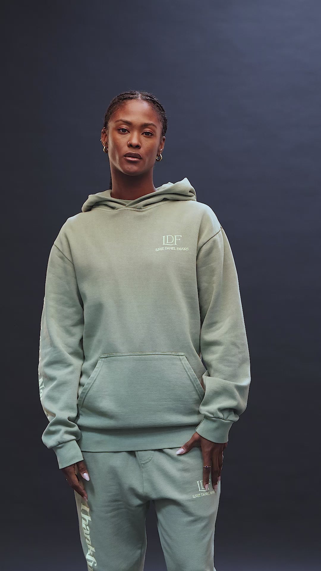 Load video: TBN Sage Vintage Wash Hoodie