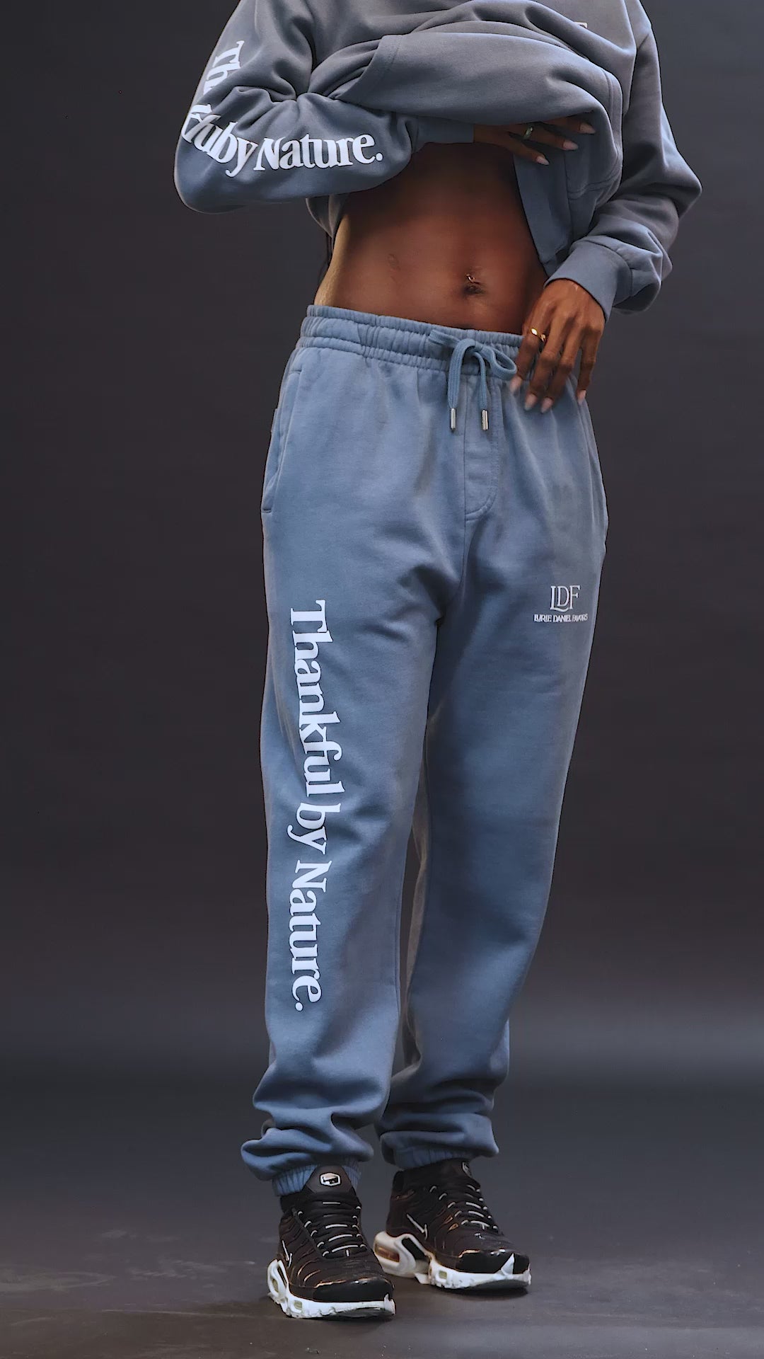Load video: TBN Blue Vintage Wash Joggers