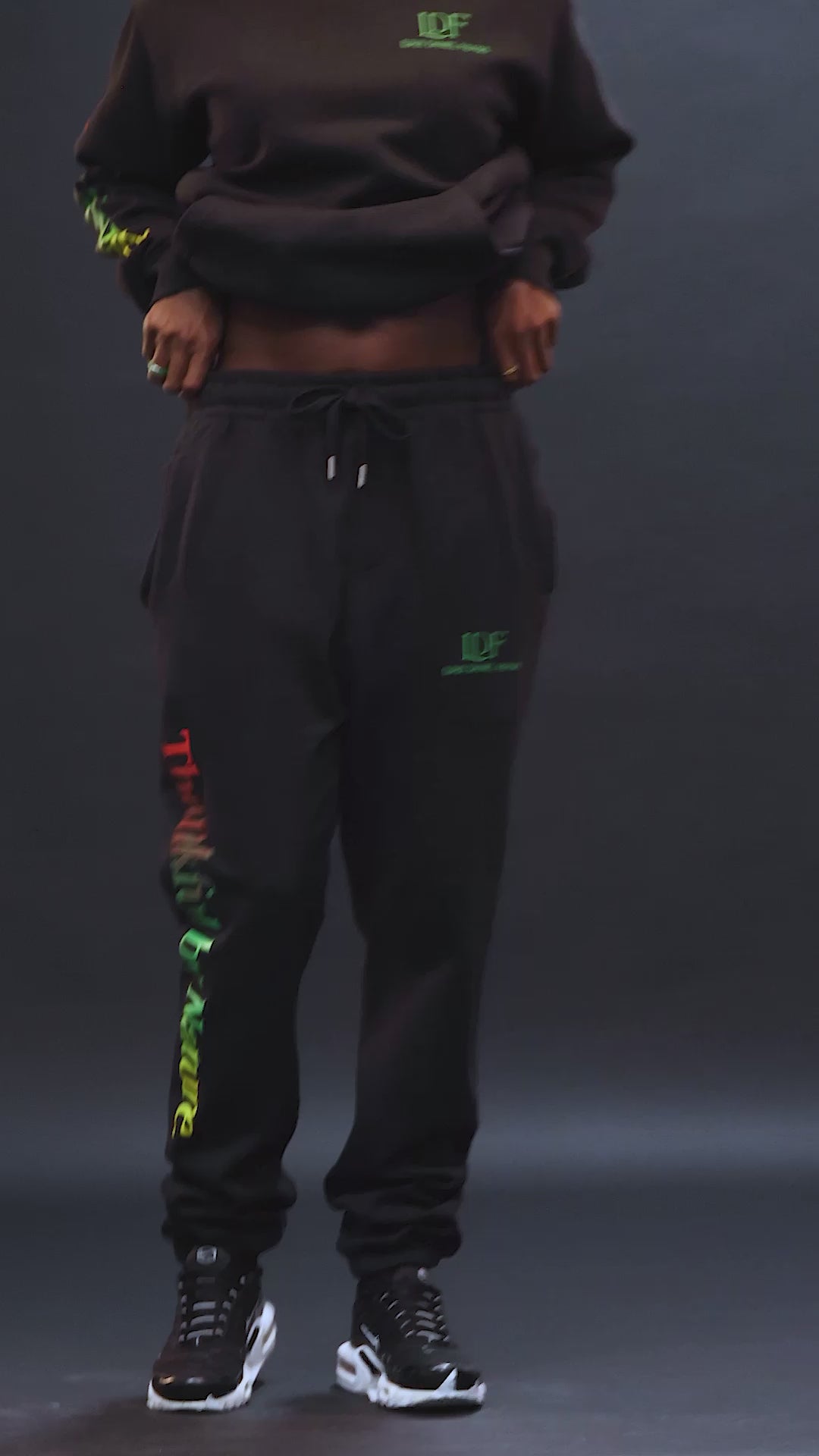 Load video: TBN Black Vintage Wash Joggers